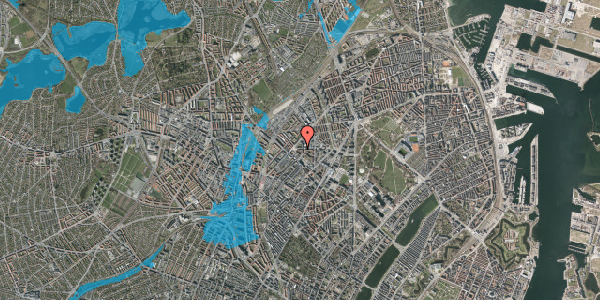 Oversvømmelsesrisiko fra vandløb på Sigurdsgade 10, 2. tv, 2200 København N