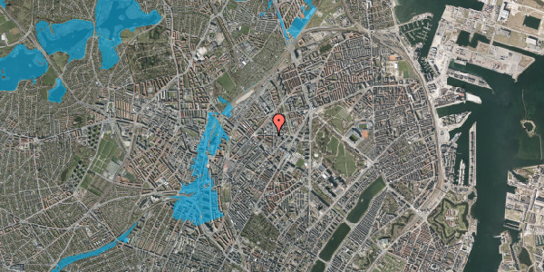 Oversvømmelsesrisiko fra vandløb på Sigurdsgade 22, 3. th, 2200 København N