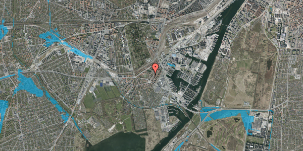 Oversvømmelsesrisiko fra vandløb på Sigvald Olsens Gade 4, 1. tv, 2450 København SV