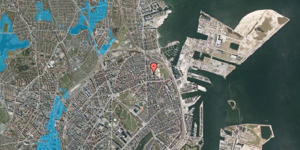 Oversvømmelsesrisiko fra vandløb på Sionsgade 18, 1. tv, 2100 København Ø