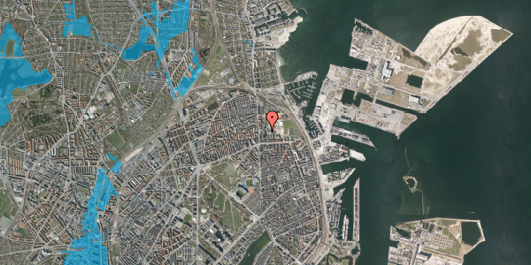 Oversvømmelsesrisiko fra vandløb på Sionsgade 20, 5. th, 2100 København Ø