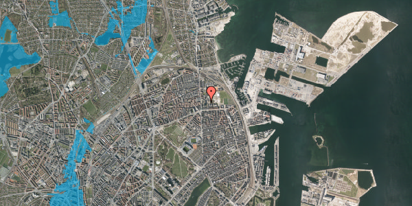Oversvømmelsesrisiko fra vandløb på Sionsgade 24, 5. tv, 2100 København Ø