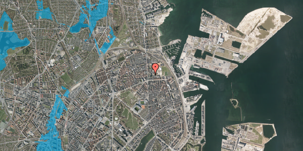 Oversvømmelsesrisiko fra vandløb på Sionsgade 26, 4. th, 2100 København Ø