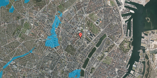 Oversvømmelsesrisiko fra vandløb på Sjællandsgade 33, 4. th, 2200 København N