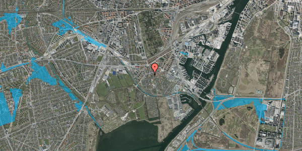 Oversvømmelsesrisiko fra vandløb på Sjælør Boulevard 14, st. tv, 2450 København SV