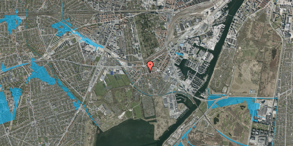 Oversvømmelsesrisiko fra vandløb på Sjælør Boulevard 20, 2. mf, 2450 København SV