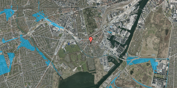Oversvømmelsesrisiko fra vandløb på Sjælør Boulevard 25, 2. 5, 2450 København SV