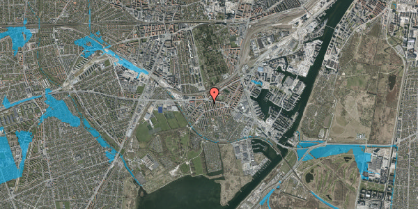 Oversvømmelsesrisiko fra vandløb på Sjælør Boulevard 34, 2. tv, 2450 København SV