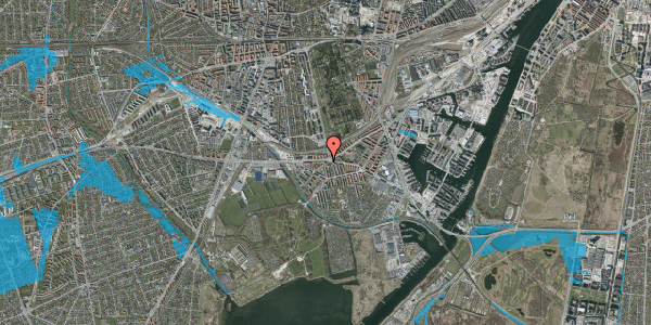 Oversvømmelsesrisiko fra vandløb på Sjælør Boulevard 45, st. tv, 2450 København SV