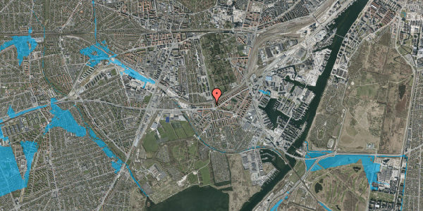 Oversvømmelsesrisiko fra vandløb på Sjælør Boulevard 55, st. tv, 2450 København SV