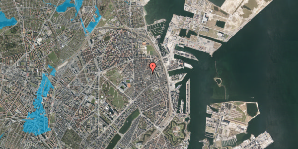 Oversvømmelsesrisiko fra vandløb på Skanderborggade 3, 3. th, 2100 København Ø