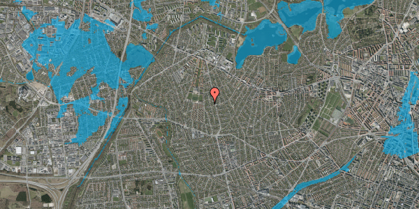 Oversvømmelsesrisiko fra vandløb på Skensvedvej 33B, 2700 Brønshøj