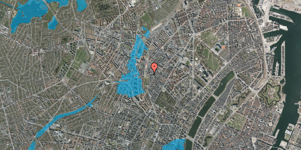 Oversvømmelsesrisiko fra vandløb på Skodsborggade 2, 2. tv, 2200 København N