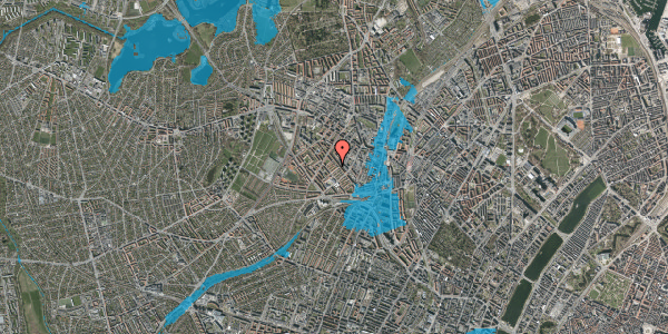 Oversvømmelsesrisiko fra vandløb på Skovduestien 14, 1. th, 2400 København NV