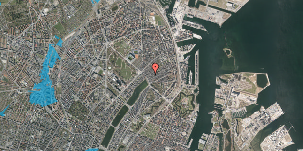 Oversvømmelsesrisiko fra vandløb på Slagelsegade 20, 3. th, 2100 København Ø