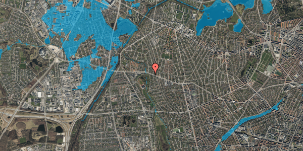 Oversvømmelsesrisiko fra vandløb på Slotsherrensvej 151, st. th, 2720 Vanløse