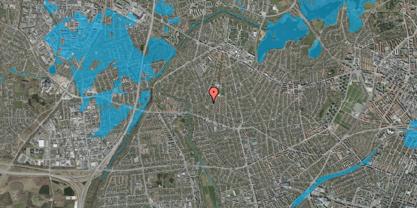 Oversvømmelsesrisiko fra vandløb på Snertingevej 1B, 2700 Brønshøj