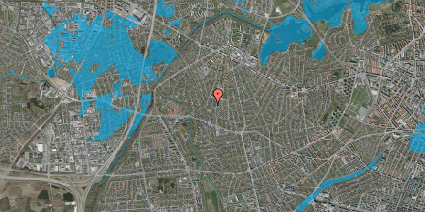 Oversvømmelsesrisiko fra vandløb på Snertingevej 18, 2700 Brønshøj