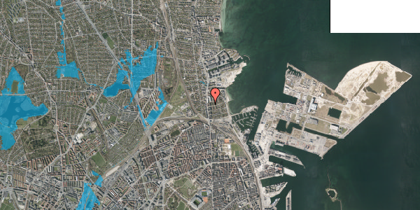 Oversvømmelsesrisiko fra vandløb på Solvænget 5, 3. tv, 2100 København Ø