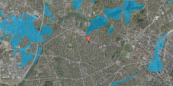 Oversvømmelsesrisiko fra vandløb på Sonnerupvej 60, 2700 Brønshøj
