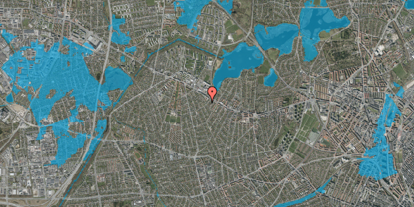 Oversvømmelsesrisiko fra vandløb på Sonnerupvej 74, 2700 Brønshøj