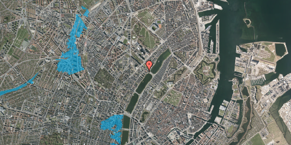 Oversvømmelsesrisiko fra vandløb på Sortedam Dossering 41B, 1. tv, 2200 København N