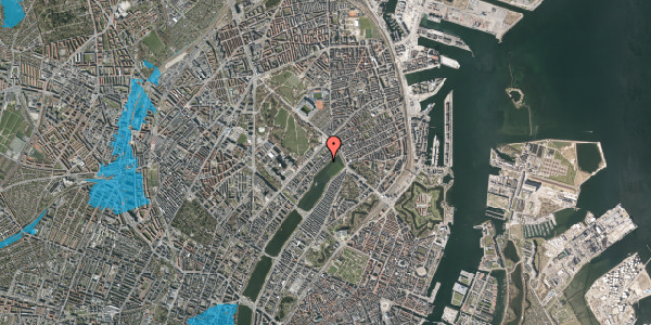 Oversvømmelsesrisiko fra vandløb på Sortedam Dossering 85C, 2. 2, 2100 København Ø