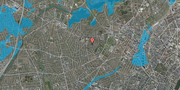 Oversvømmelsesrisiko fra vandløb på Sparresholmvej 19, 2700 Brønshøj