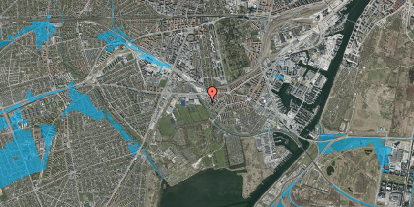 Oversvømmelsesrisiko fra vandløb på Spontinisvej 20A, 2450 København SV