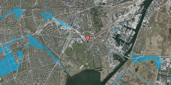 Oversvømmelsesrisiko fra vandløb på Spontinisvej 20B, 2450 København SV