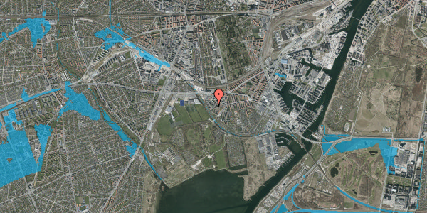 Oversvømmelsesrisiko fra vandløb på Spontinisvej 23, 1. th, 2450 København SV