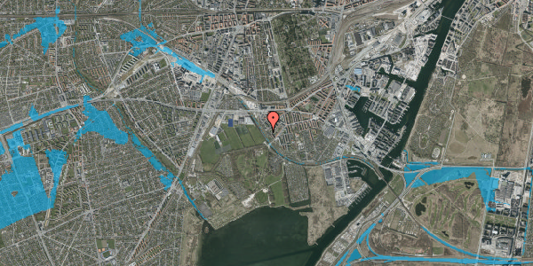 Oversvømmelsesrisiko fra vandløb på Spontinisvej 30A, 2450 København SV