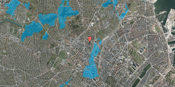 Oversvømmelsesrisiko fra vandløb på Sporemagervej 10, 1. th, 2400 København NV
