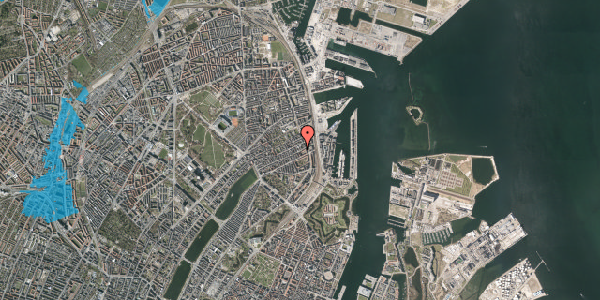 Oversvømmelsesrisiko fra vandløb på Steen Billes Gade 1, st. , 2100 København Ø