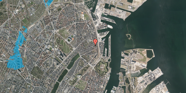 Oversvømmelsesrisiko fra vandløb på Steen Billes Gade 8, 1. th, 2100 København Ø