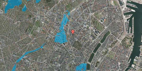 Oversvømmelsesrisiko fra vandløb på Stefansgade 10, kl. , 2200 København N