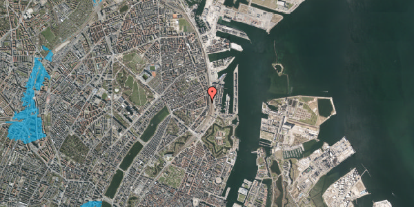 Oversvømmelsesrisiko fra vandløb på Strandboulevarden 8, st. 2, 2100 København Ø