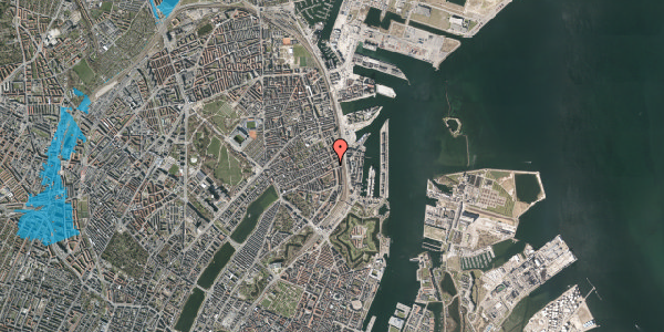 Oversvømmelsesrisiko fra vandløb på Strandboulevarden 13, st. 3, 2100 København Ø