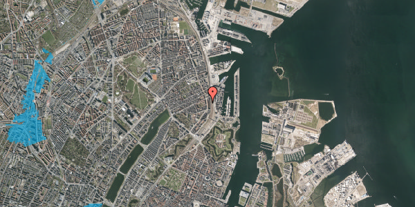 Oversvømmelsesrisiko fra vandløb på Strandboulevarden 14, 1. 1, 2100 København Ø