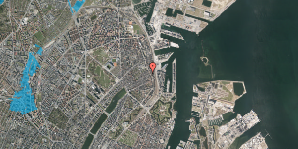 Oversvømmelsesrisiko fra vandløb på Strandboulevarden 27, 1. th, 2100 København Ø