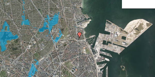 Oversvømmelsesrisiko fra vandløb på Strandvejen 12, 2. tv, 2100 København Ø