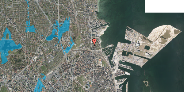 Oversvømmelsesrisiko fra vandløb på Strandvejen 16C, 2. th, 2100 København Ø