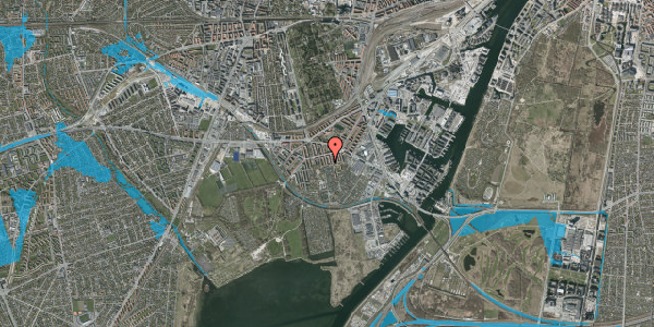 Oversvømmelsesrisiko fra vandløb på Straussvej 4, st. mf, 2450 København SV
