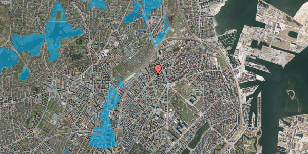 Oversvømmelsesrisiko fra vandløb på Studsgaardsgade 1, st. , 2100 København Ø