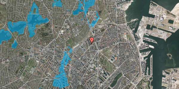 Oversvømmelsesrisiko fra vandløb på Studsgaardsgade 3, st. 1, 2100 København Ø
