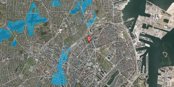 Oversvømmelsesrisiko fra vandløb på Studsgaardsgade 5, 6. th, 2100 København Ø