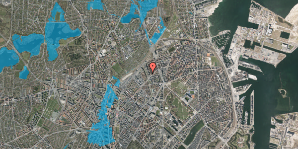 Oversvømmelsesrisiko fra vandløb på Studsgaardsgade 7, 4. th, 2100 København Ø