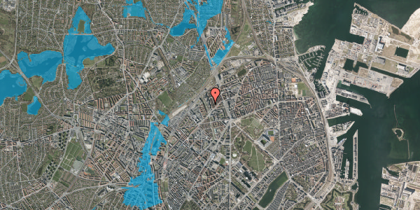 Oversvømmelsesrisiko fra vandløb på Studsgaardsgade 13, 1. 2, 2100 København Ø