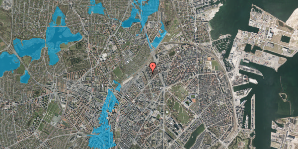 Oversvømmelsesrisiko fra vandløb på Studsgaardsgade 15, 4. th, 2100 København Ø