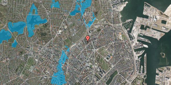 Oversvømmelsesrisiko fra vandløb på Studsgaardsgade 17, 1. tv, 2100 København Ø